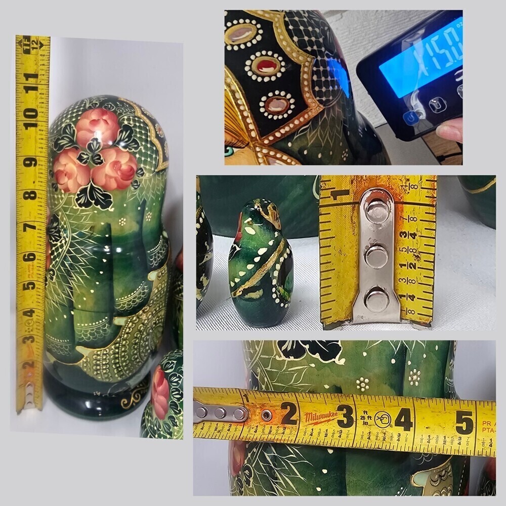 Vtg 10pc Matryoshka 11" Artist Signed Russian A Baba Yaga Tale Nesting Dolls - Picture 15 of 15